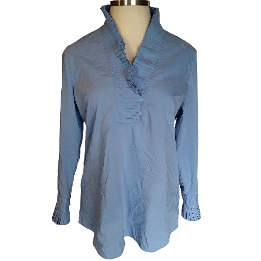 SOFT SURROUNDINGS - Ruffle Long Sleeve Blouse - L